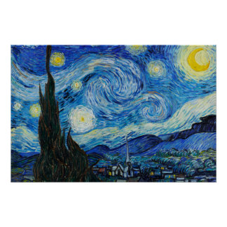 Vincent Van Gogh's The Starry Night (1889) Poster