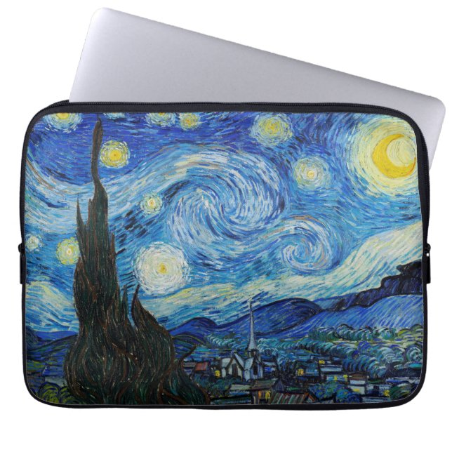 Vincent Van Gogh's The Starry Night Laptop Sleeve (Front)