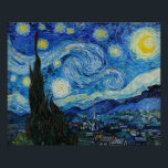 Vincent Van Gogh's The Starry Night Poster<br><div class="desc">Immerse yourself in the mesmerising beauty of Vincent Van Gogh's The Starry Night with this high-quality reproduction art print. Own a piece of art history and let the brilliance of Van Gogh's masterpiece illuminate your surroundings.</div>
