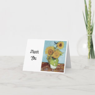 Vincent van Gogh's Vase with Three Sunflowers Thank You Card