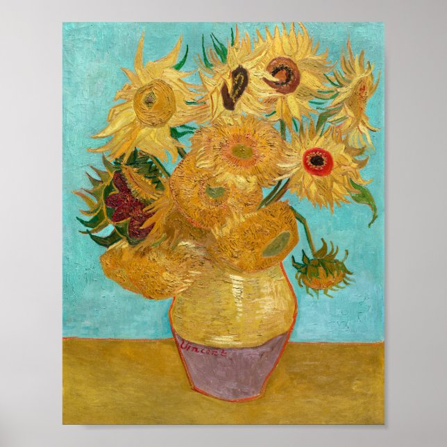 Vincent van Gogh's Vase with Twelve Sunflowers Poster (Front)