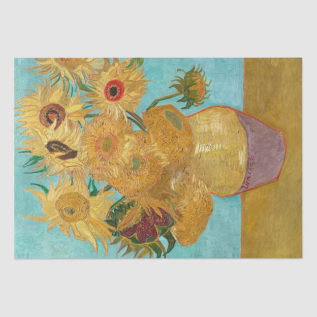 Vincent van Gogh's Vase with Twelve Sunflowers  Tissue Paper (Front)