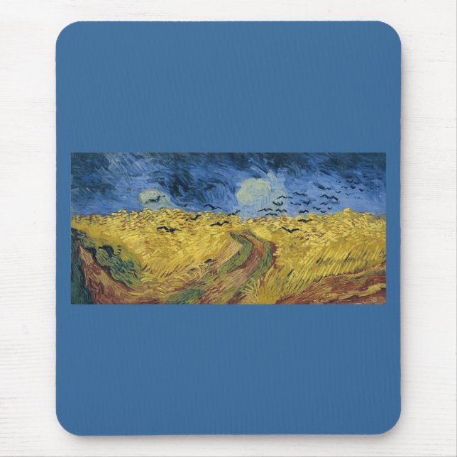 Vincent van Gogh's Wheat Field with Crows (1890) Mouse Mat (Front)