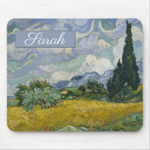 Vincent van Gogh's Wheat Field with Cypresse:  Mouse Mat