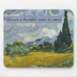 Vincent van Gogh's Wheat Field with Cypresses:  Mouse Mat