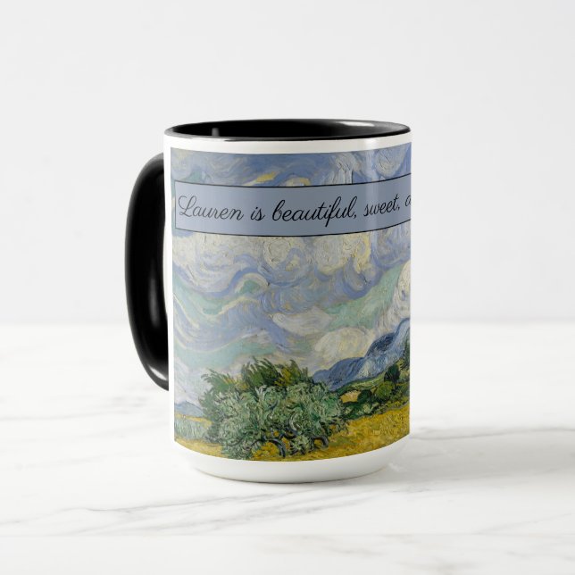 Vincent van Gogh's Wheat Field with Cypresses: Mug (Front Left)