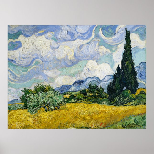 Vincent Van Gogh's Wheat Field with Cypresses  Poster (Front)