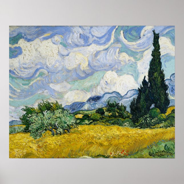 Vincent Van Gogh's Wheat Field with Cypresses  Sm Poster (Front)