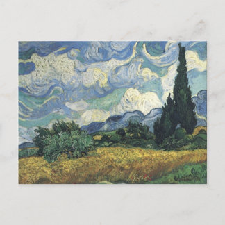 Vincent van Gogh's Wheat Fields With Cypresses Postcard