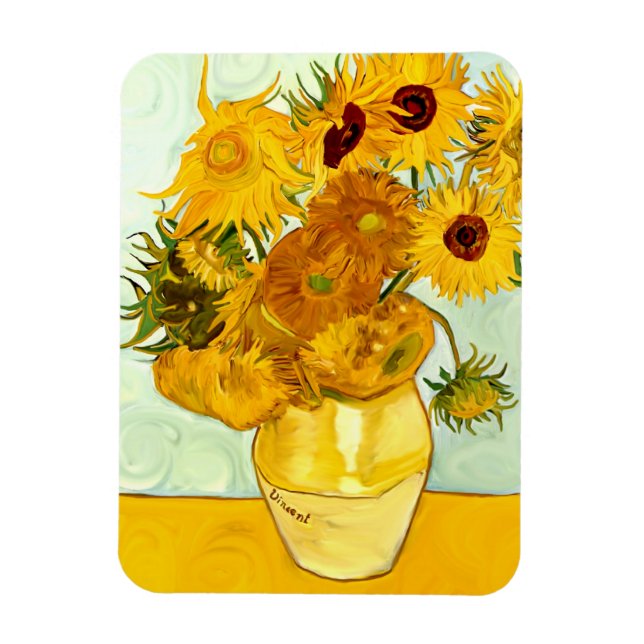 Vincent Van Gogh's Yellow Sunflower Painting 1888 Magnet (Vertical)