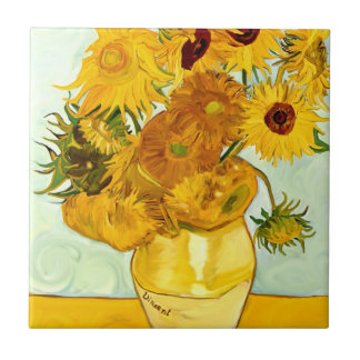 Vincent Van Gogh's Yellow Sunflower Painting 1888 Tile