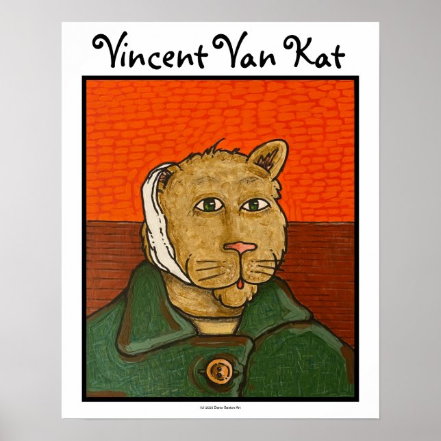 Vincent Van Kat humourous cat poster (Front)