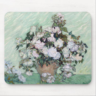 Vincent Willem van Gogh , ピンクの薔薇の花瓶 Mouse Mat