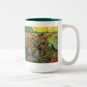 Vincent Willem Van Gogh , Red vineyards Two-Tone Coffee Mug