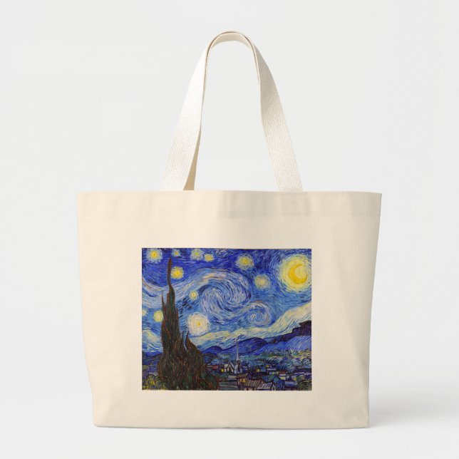 Vincent Willem van Gogh , “ Starry Night ” Large Tote Bag (Front)