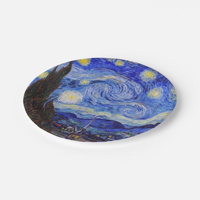 Vincent Willem van Gogh , "Starry Night" Paper Plate (Angled)