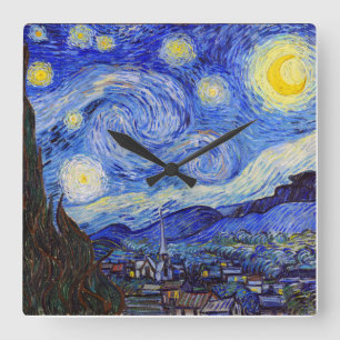 Vincent Willem van Gogh , “Starry Night” Square Wall Clock