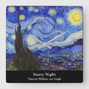 Vincent Willem van Gogh , “ Starry Night ” Square Wall Clock