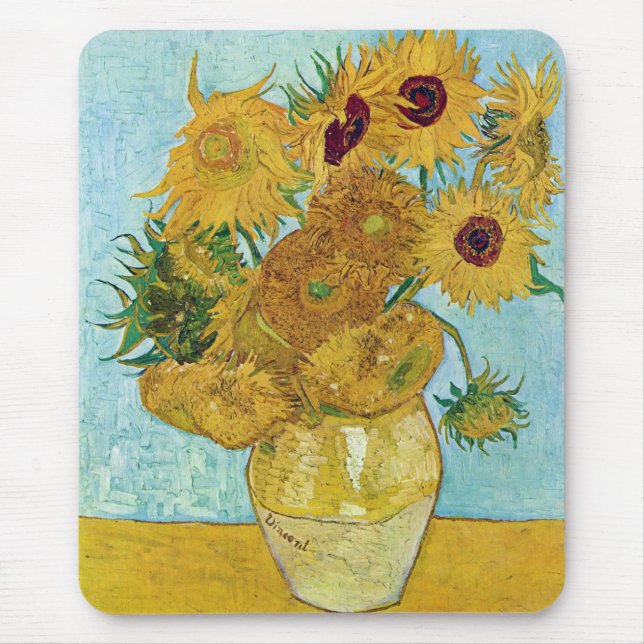 Vincent Willem van Gogh, sunflower Mouse Mat (Front)