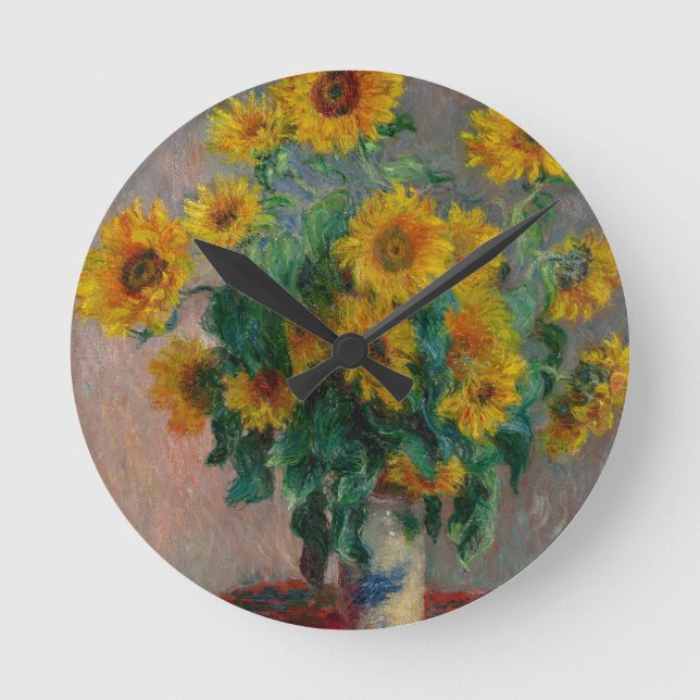 Vincent Willem van Gogh, Sunflower Round Clock (Front)