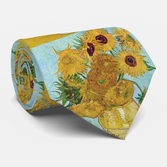 Vincent Willem van Gogh, sunflower Tie (Rolled)