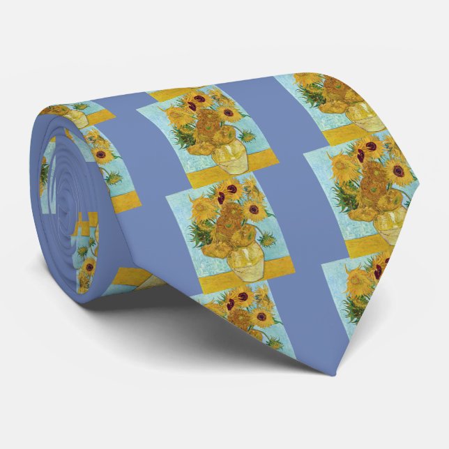 Vincent Willem van Gogh , “ Sunflowers ” Tie (Rolled)