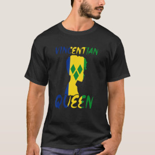 Vincentian Queen St Vincent Grenadines Flag Afro P T-Shirt