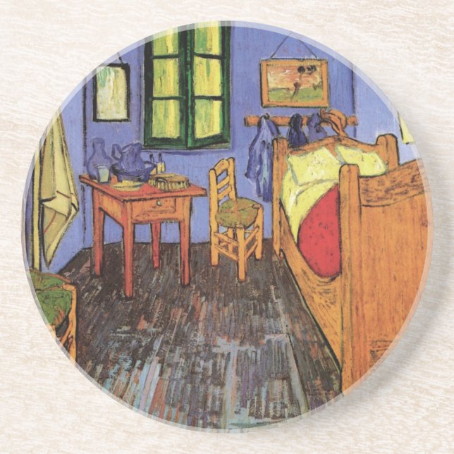 Vincent's Bedroom in Arles by Vincent van Gogh Coaster (Front)