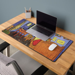 Vincent's Bedroom in Arles by Vincent van Gogh Desk Mat