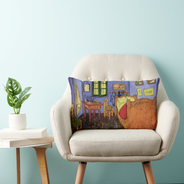 Vincent's Bedroom in Arles by Vincent van Gogh Lumbar Cushion (Chair)