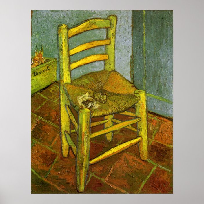 Vincent's Chair with His Pipe by van Gogh Poster | Zazzle.co.uk