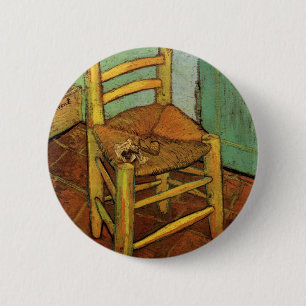 Vincent's Chair with His Pipe by Vincent van Gogh 6 Cm Round Badge