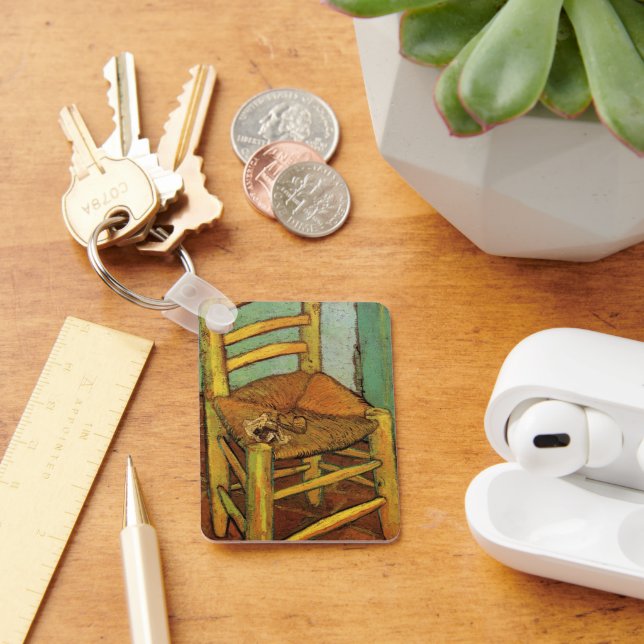 Vincent's Chair with His Pipe by Vincent van Gogh Key Ring (Desk)