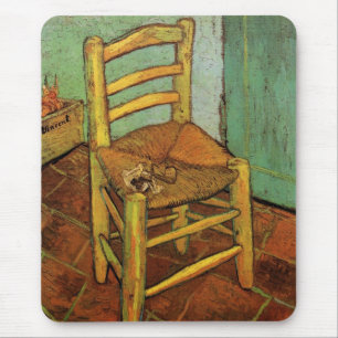 Vincent's Chair with His Pipe by Vincent van Gogh Mouse Mat