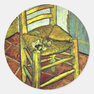 Vincent'S Chair With Pipe By Vincent Van Gogh Classic Round Sticker