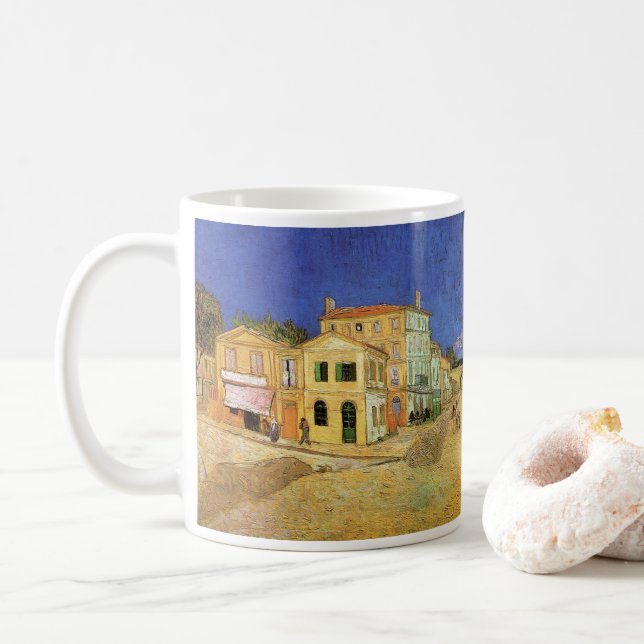 Vincent's House in Arles by Vincent van Gogh Coffee Mug (With Donut)
