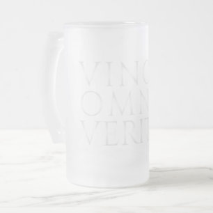 VINCIT OMNIA VERITAS - Light Frosted Glass Beer Mu Mug