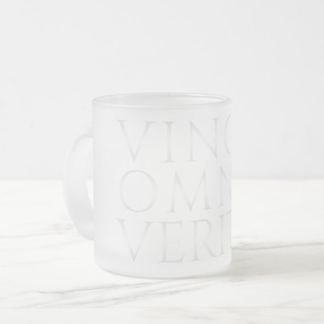VINCIT OMNIA VERITAS - Light Frosted Glass Coffee  Mug (Front Left)