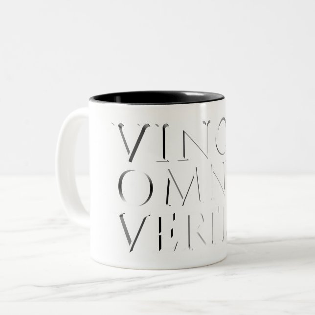 VINCIT OMNIA VERITAS - Light Two-Tone Coffee Mug (Front Left)