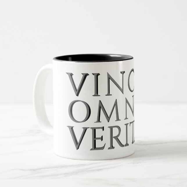 VINCIT OMNIA VERITAS - Light Two-Tone Coffee Mug (Front Left)