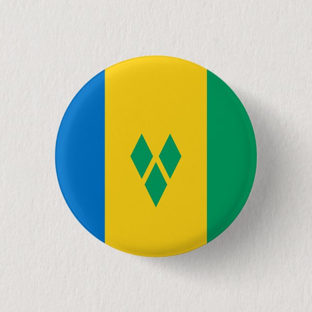 Vincy Flag, Flag of Saint Vincent & the Grenadines 3 Cm Round Badge (Front)