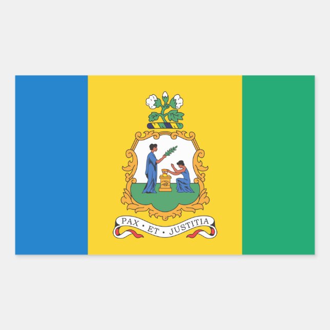 Vincy Flag & Seal, Saint Vincent & the Grenadines Rectangular Sticker (Front)