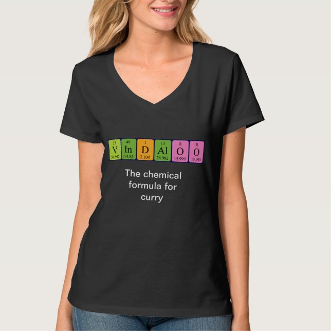 Vindaloo periodic table word shirt (Front)