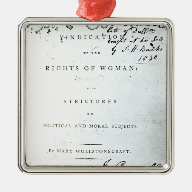 Vindication of the Rights of Woman' Metal Tree Decoration (Front)
