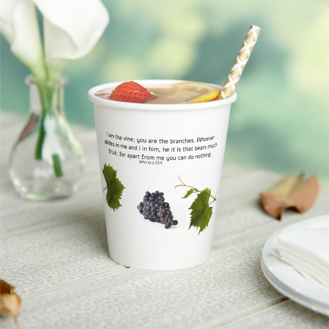 Vine and Branches Scripture Paper Cups (Insitu)