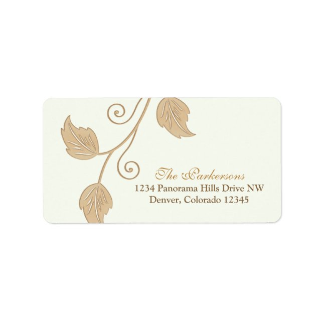 Vine and Leaves Wedding Address Labels (Front)