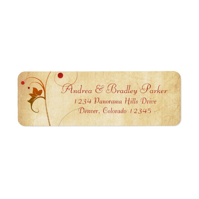 Vine Berries Fall Wedding Return Address (Front)