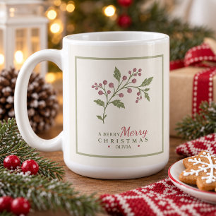 Vine & Berry Merry Christmas Motif ID1337 Coffee Mug