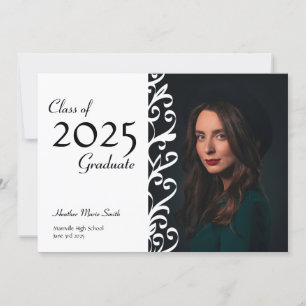 Vine Border Photo Graduation Announcement