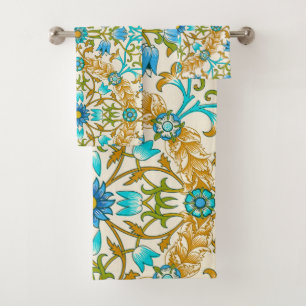 Vine by William Morris, Vintage Textile Art Bath Towel Set